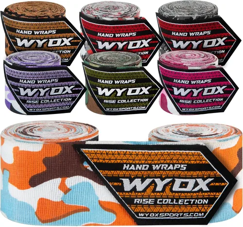 Vista 20 de WYOX Gel Boxing Hand Wraps Inner Gloves for Men Women – Elasticated Padded Long Wrist Straps Cotton & Nylon Blend for Muay Thai MMA, Kickboxing