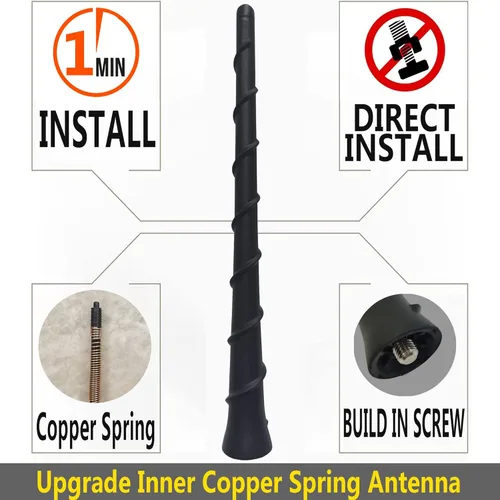 Vista 3 de Antena de goma de 8 pulgadas para Dodge Journey (2010-2020), antena Dodge Journey - A prueba de lavado de autos, repuesto de mástil de bobina