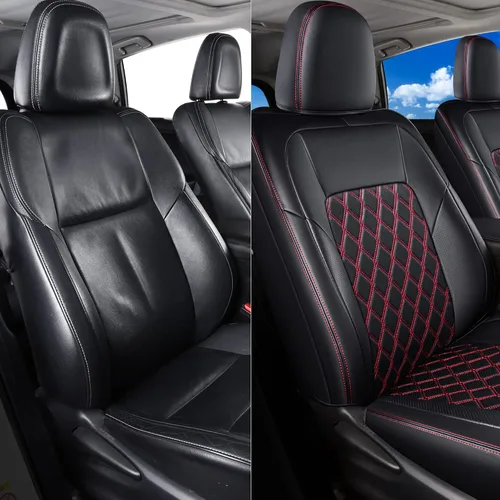Vista 6 de Huidasource Juego completo de fundas de asiento de automóvil RAV4 de ajuste personalizado, funda de asiento de cuero de cobertura completa