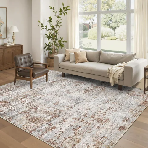 Vista 53 de Art&Tuft Alfombra Lavable, Alfombras de Área Abstractas con Respaldo Antideslizante, Alfombras Resistente a Manchas para Sala de Estar, Alfombra