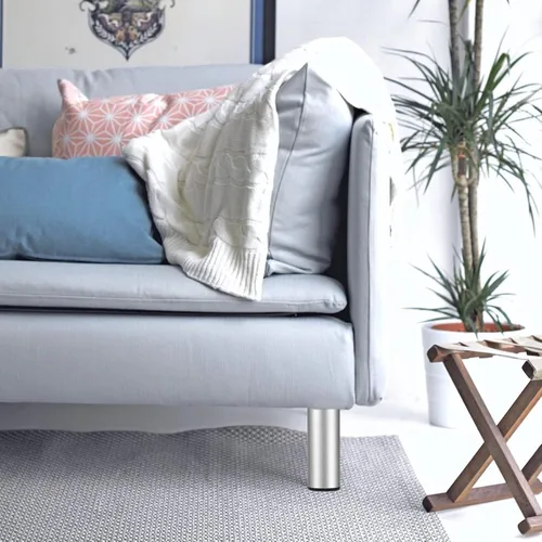 Vista 4 de BSTKEY 4 patas de gabinete de aleación de aluminio de 4 pulgadas – Patas de repuesto ajustables para muebles de gabinete, patas de pie de sofá