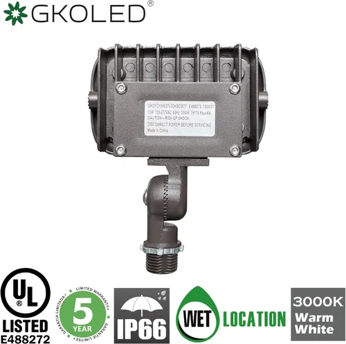 Vista 6 de LED FLOOD LIGHTS SERIES reflectores LED, GKOFD15W27V30KBDB77, 15.00watts, 120.00 volts