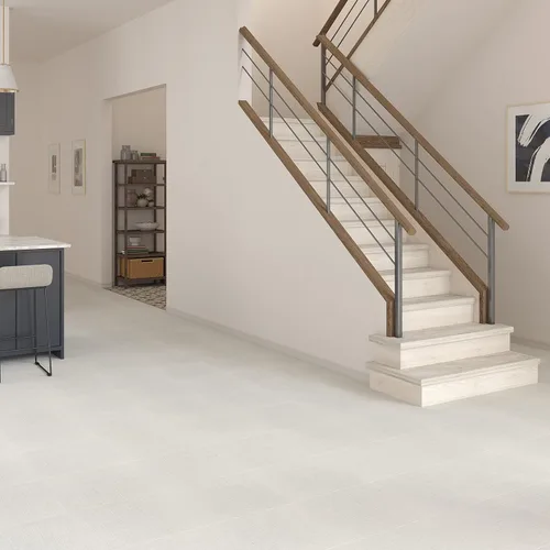 Vista 3 de Daltile Suelo de vinilo de lujo 0.709 x 0.709 x 0.098 in Azulejo gris de aspecto encáustico Capa de desgaste de 20 mil Instalación con Café