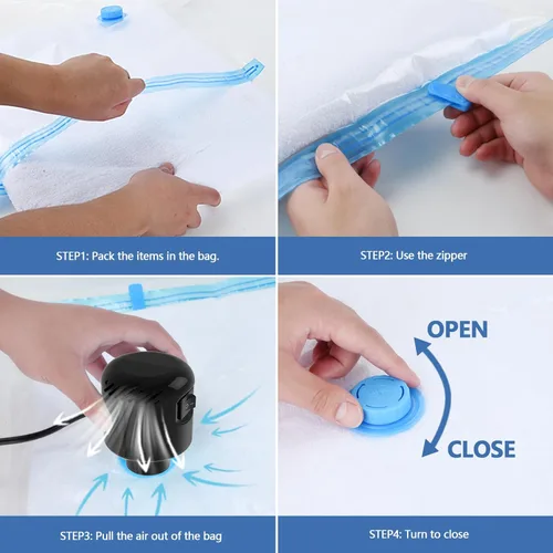 Vista 4 de Bomba de aire eléctrica para bolsas de almacenamiento al vacío, bolsa de almacenamiento al vacío ahorradora de espacio, bomba de vacío para ropa