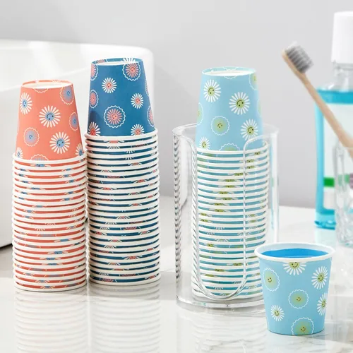 Vista 2 de SIUQ Paquete de 1200 vasos de papel de 3 oz, vasos de baño desechables, mini vasos para enjuague bucal, vaso pequeño de 3 onzas para baño, fiesta