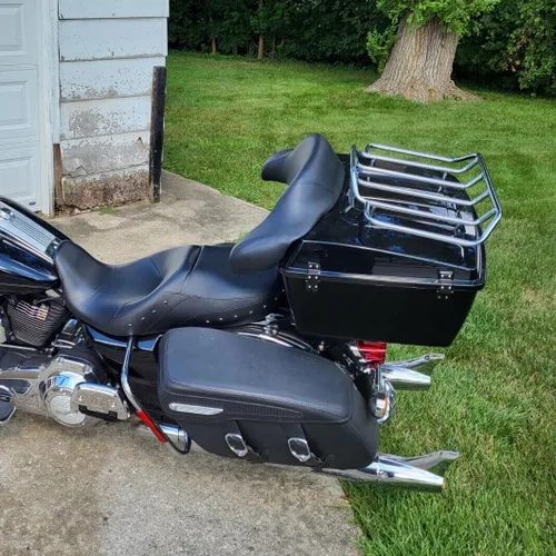 Vista 9 de ECOTRIC King Tour Pack Baúl de Equipaje con Parrilla Superior y Respaldo Compatible con Harley Touring Road King Electra Glide Road Glide Street