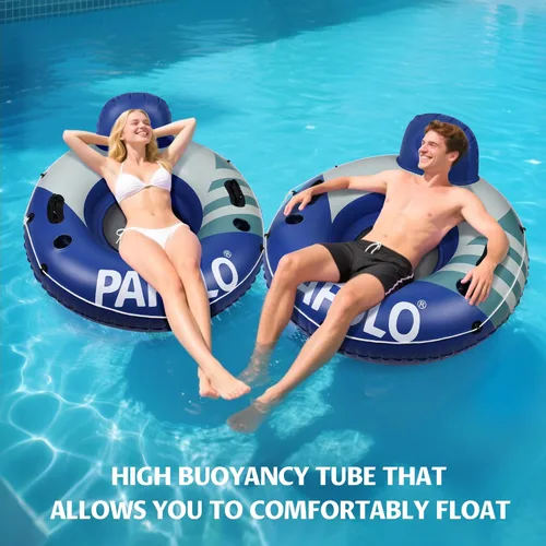 Vista 8 de River Tubes for Floating Heavy Duty, Pool Float Adult, 53" Inflatable Float Tube for Beach Lake Rafting, River Floats with Mesh Bottom