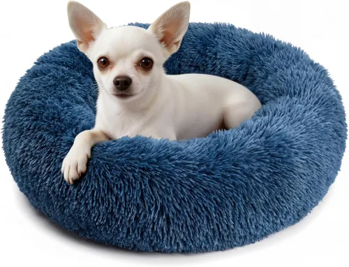 Vista 30 de Cama relajante de 30 pulgadas para perros medianos, color gris oscuro, cama lavable y antiansiedad