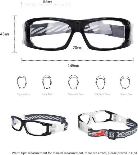 Vista 2 de SooGree Gafas deportivas para niños, gafas protectoras, gafas de seguridad ocular, reemplazables a lentes graduadas de 8 a 16 años