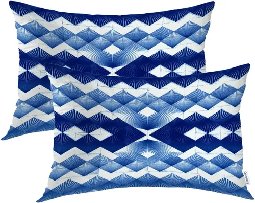 Vista 60 de Batmerry Autumn Maple Forest Throw Pillow Covers, Wooden Chair Houses Yellow Leaves Decorative Pillow Covers Digital Printing Blended Fabric for