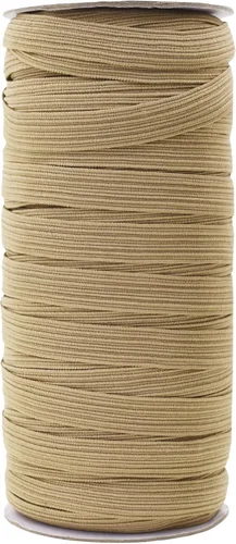 Vista 15 de Mandala Crafts Rollo de bandas elásticas beige de 0.472 in y 20 yardas para costura, 1/2 cordón elástico plano, correas elásticas trenzadas de 1 2