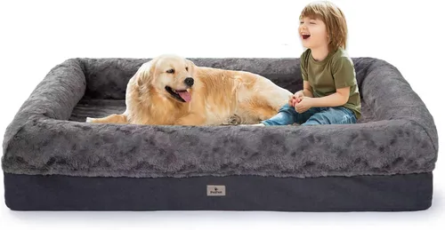 Vista 16 de Cama ortopédica para perros grandes - Gran sofá para perros lavable grande, sofá de espuma de apoyo para mascotas con funda extraíble y lavable