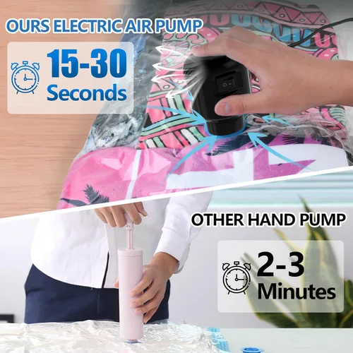 Vista 6 de kissleaf Bomba eléctrica para bolsas de almacenamiento al vacío, bolsas de almacenamiento de bomba de aire, bomba de vacío portátil para varias