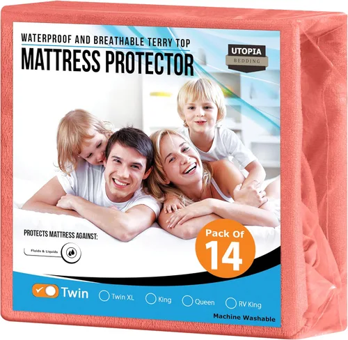 Vista 68 de Utopia Bedding - Protector de colchón impermeable tamaño king, funda de colchón de terry premium de 200 GSM, cubierta de cama suave y transpirable