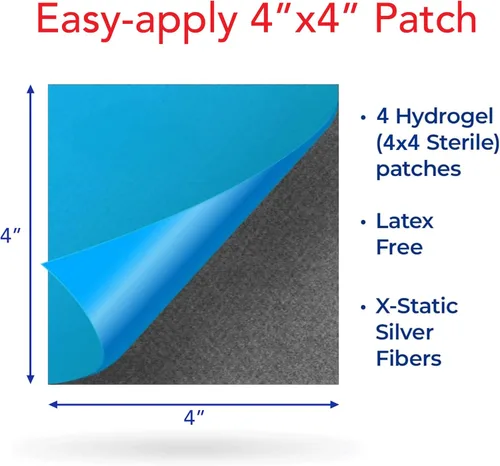 Vista 4 de Apósitos para quemaduras y heridas SilverSeal Almohadillas de hidrogel con X-Static Silver Calmantes, húmedas y protectoras Para quemaduras