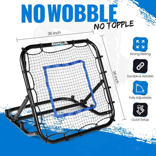 Vista 2 de Baseball & Softball Rebounder Net – Adjustable Pitching Trainer for Accuracy, Throwing, and Fielding – Durable Training Equipment for Youth & Adults