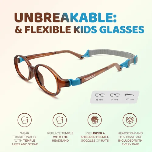 Vista 2 de Tempo Gafas irrompibles para niños - Gafas de moda flexibles para niños - 3005