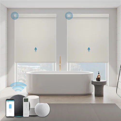 Vista 34 de Persiana Motorizada, Compatible con Homekit Thread-Enabled, Persianas Inteligentes 100% Opacas con Control Remoto, Persiana Enrollable Eléctrica