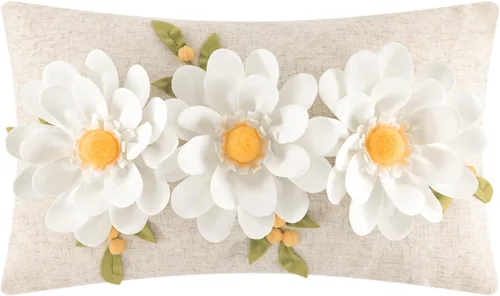 OiseauVoler Fundas de almohada con diseño de flores en 3D, fundas de cojín decorativas para sofá, cama, decoración del hogar, 12 x 20 pulgadas,