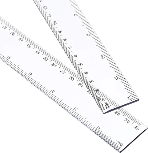 Vista 2 de Reglas de plástico rectas, 3 unidades, 15, 20, 11.8 in, herramienta de medición, transparente