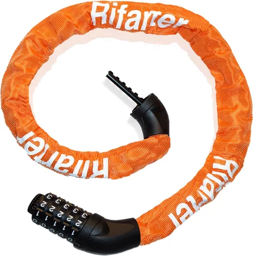 Vista 9 de Cadena de bloqueo de bicicleta, combinación de 5 dígitos, cerradura de cadena antirrobo de alta resistencia, 3.2 pies de largo, cerraduras de Negro