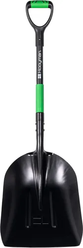 Hooyman Pala de pala con estructura de cabeza de aluminio ligera, agarre ergonómico antideslizante en H, mango D y núcleo de fibra de vidrio para