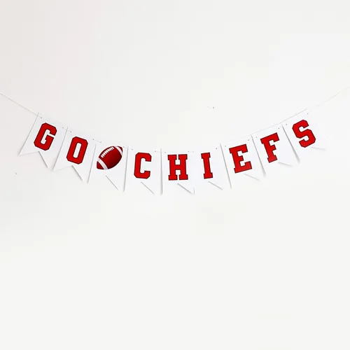 | Go Chiefs Football Banner | Cardstock Football Banner