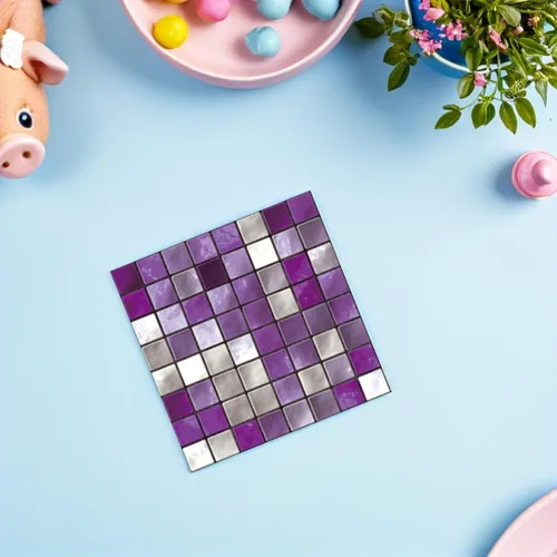 Vista 5 de IMIKEYA 10 calcomanías 3D para azulejos de mosaico autoadhesivos, removibles, papel tapiz decorativo de PVC, calcomanías cuadradas para cocina