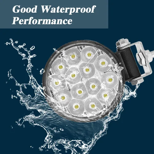 Vista 4 de ASUBHA 2PCS Led Round Light Bar, 3.4Inch 42W 4200LM Round Flood Light, Waterproof Off Road Lights Fog Lights, Led Pod Lights Universal Car
