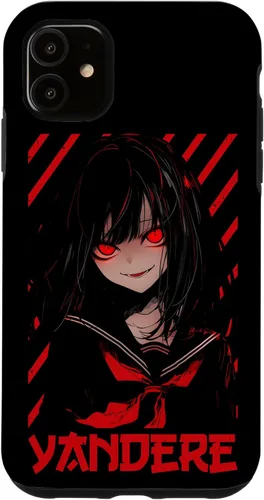 Vista 8 de Funda para iPhone 11 Pro Yandere Anime Girl Kawaii Emo Goth Otaku Anime Manga Lover