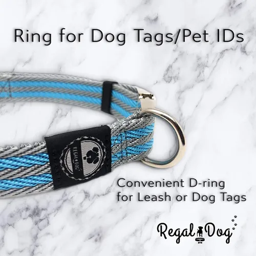 Vista 5 de Regal Dog Products Collar grande para mascotas con hebilla grabada personalizada, collares de sarga duraderos para perros pequeños, collares