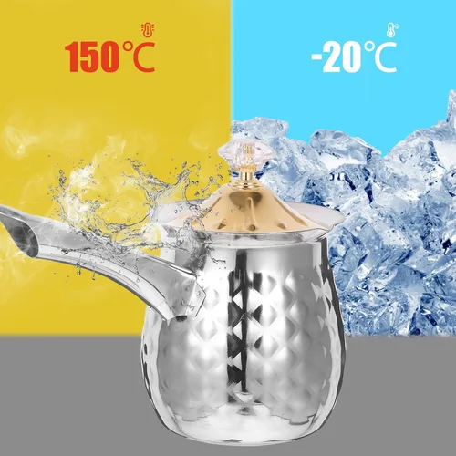 Vista 5 de Cafetera turca árabe martillada de acero inoxidable Cezve Jezve Ibrik ki estufa superior tetera mantequilla chocolate leche calentador con boquilla