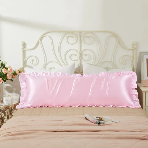 Vista 27 de Fundas de almohada de satén sedosas con volantes para cabello y piel, juego de 2 fundas de almohada de seda blanca tamaño Queen con cierre de sobre