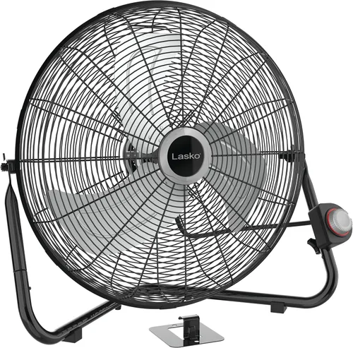 Lasko Ventilador de pared negro de alta velocidad de 20 pulgadas con cabezal pivotante, 3 velocidades, ventilador de montaje en pared ideal o