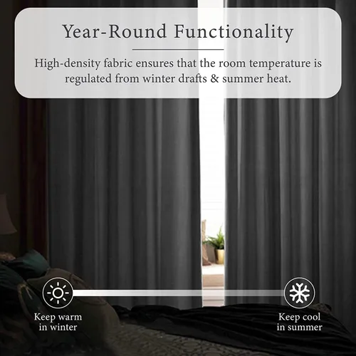 Vista 4 de Magic Drapes Cortinas semiopacas con aislamiento térmico para oscurecer la habitación, paneles de tratamiento de ventanas para sala de estar