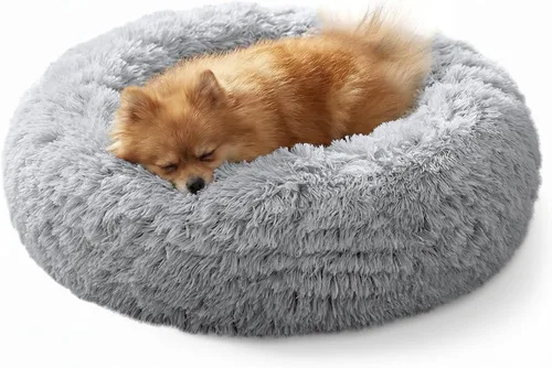 Vista 219 de JOLLYVOGUE Cama Calmante para Perros Pequeños - Cama para Perros Pequeños en Forma de Dona Lavable de 23 Pulgadas para Gatitos y Cachorros, Camas