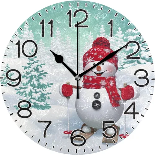 Vista 21 de ALAZA Reloj de pared con letras del alfabeto de monstruo divertido, funciona con pilas, silencioso, de cuarzo, analógico, rústico, rústico, reloj