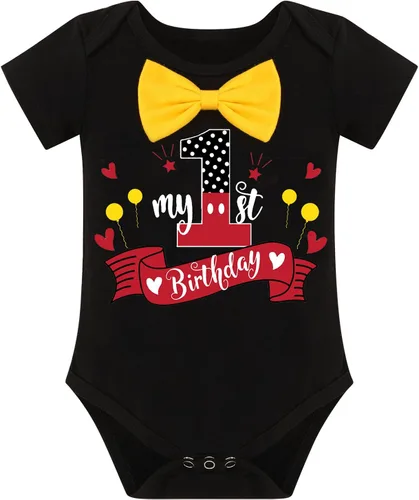 Vista 2 de IBTOM CASTLE Traje formal de primer cumpleaños para bebé niño pastel aplastar una fiesta, tirantes y corbatín