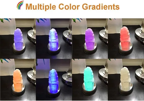 Vista 2 de JIC Gem lámparas de selenita eléctrica natural, rascacielos de cristal de 6 u 8 pulgadas, Blanco