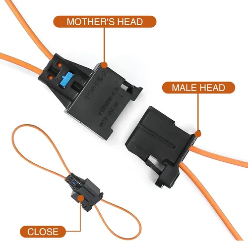 Vista 3 de Paquete de 2 bucles de prueba de fibra óptica automotriz, adaptador hembra y macho, herramienta de cable de diagnóstico automático, compatible