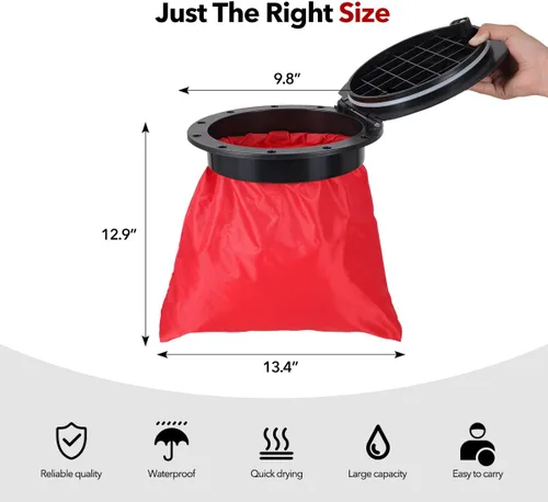 Vista 6 de Duggonia 8 Inch Black Kayak Hatch Kit - Kayak Deck Hatch with Storage Bag for Fishing Paddle Kayaks