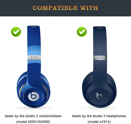 Vista 2 de Studio 2 Diadema igual que la banda de arco de repuesto OEM B0501, accesorios compatibles con Beats por Dr Dre Studio2 con cable/inalámbrico Azul