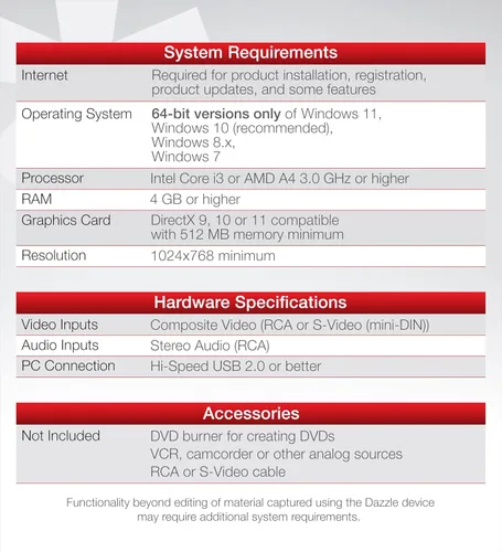 Vista 9 de Corel Dazzle Dvd Recorder Hd Video Capture Device + Video Editing Software [Pc Disc]