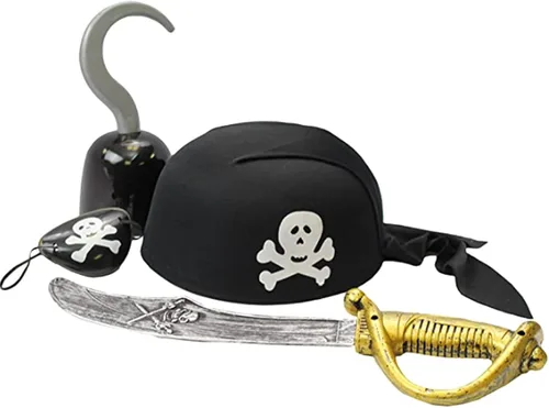 Accesorios de pirata, juego de accesorios para disfraz de la marca Funny Party Hats, M