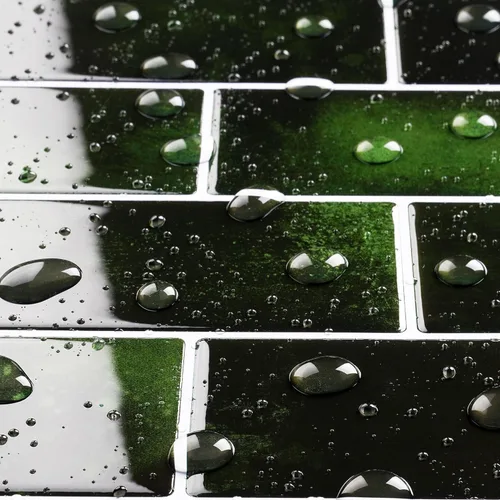 Livelynine Adhesivos para azulejos de metro verde esmeralda, 4 unidades, 12 x 12 pulgadas, adhesivos extraíbles autoadhesivos en azulejos de pared