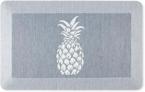 Vista 13 de Martha Stewart Aloha Modern - Tapete de cocina con infusión de aire antifatiga con diseño de piña, gris, 19.6 x 32 pulgadas