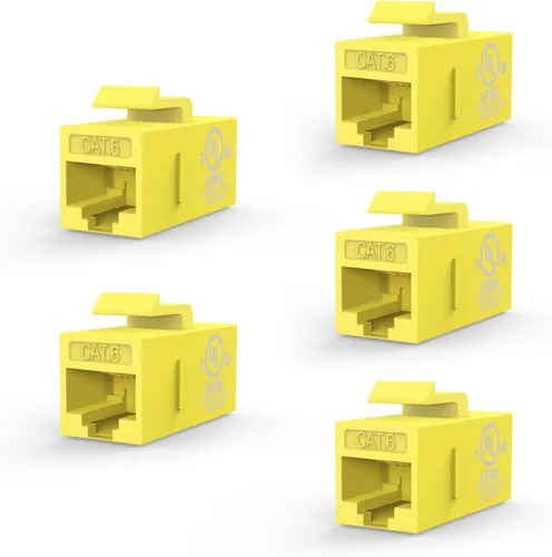 Vista 16 de VCE Acoplador en línea de conector Keystone CAT6 RJ45 con certificación UL, paquete de 5, extensor de cable Ethernet hembra a hembra, color blanco