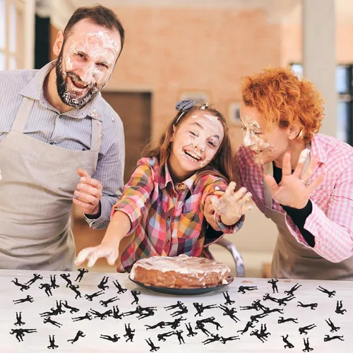Vista 8 de Confeti de bailarines masculinos con purpurina negra, dispersión de papel de strippers, tema de fiesta, confeti de despedida de soltera, 120 piezas