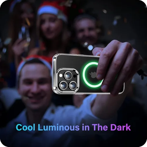 Vista 4 de Meifigno Clear Mag Series - Funda diseñada para iPhone 14 Pro, protección de grado militar y compatible con MagSafe, parte trasera de policarbonato