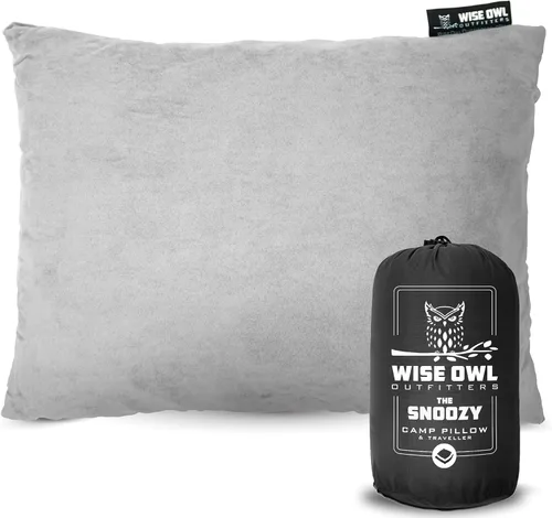 Vista 12 de Wise Owl Outfitters - Almohada de camping - Almohada de viaje de espuma viscoelástica para dormir en avión, senderismo, mochilero y uso al aire